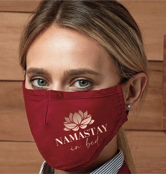 Namastay in Bed Yoga Namaste Yoga Maske Behelfsmaske Black Schwarz Yoga Sanskrit