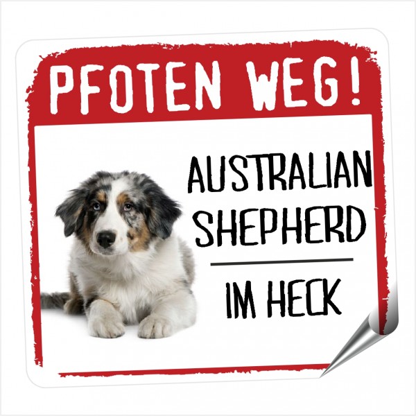 Australian Shepherd Aussie No.4 deutscher Aufkleber PFOTEN WEG Hundeaufkleber Folie Hund