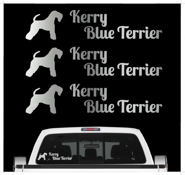 Kerry Blue Terrier Irish Dog 3er Set AUTOAUFKLEBER Aufkleber Hunde Hundemotiv by SIVIWONDER