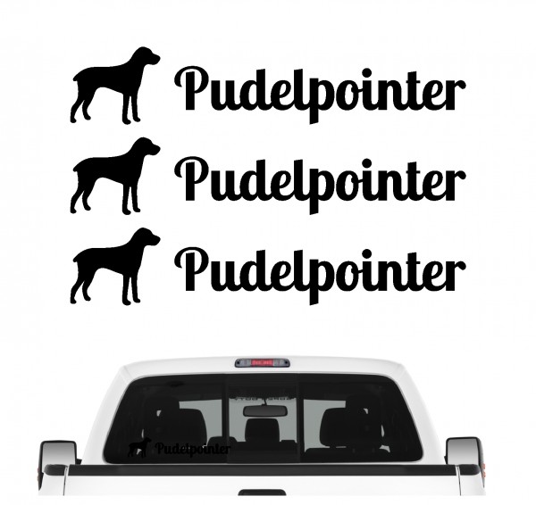 Pudelpointer Vorstehhund Pudel Pointer Dog 3er Set AUTOAUFKLEBER Aufkleber Hunde Hundemotiv by SIVIWONDER