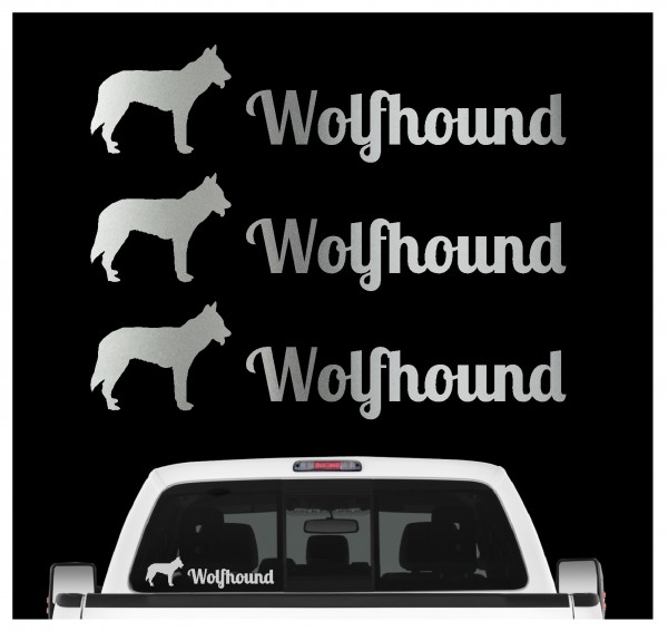 Wolfhound Wolf Wolfhund Saarloos Tschechoslowakischer Wolfdog Dog 3er Set AUTOAUFKLEBER Aufkleber Hunde Hundemotiv by SIVIWONDER