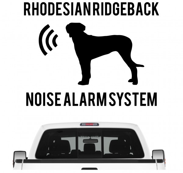 Rhodesian Ridgeback Noise Alarmsystem Auto Aufkleber Hund Folie Wandtattoo Tattoo Sticker RR Löwenhund Liondog African Lion Boy Girl