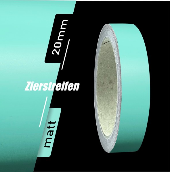 Zierstreifen Matt mint mintgrün minze minz grün 20mm in in 10 m Länge für Auto Boot Klebeband Dekorstreifen Tuningstreifen Autofolie Siviwonder