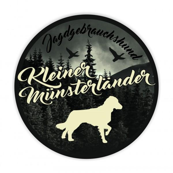 Münsterländer kleiner Munsterlander Vorstehhund Heidewachtel Munster Jäger Jagdhund Aufkleber Digitaldruck Motiv
