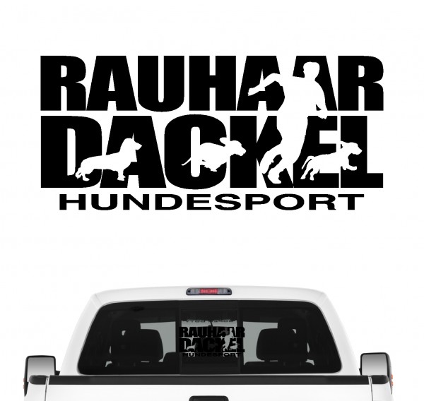 Rauhaardackel Hundesport Auto Aufkleber Hund Folie Teckel Dachshund Rauhhaar