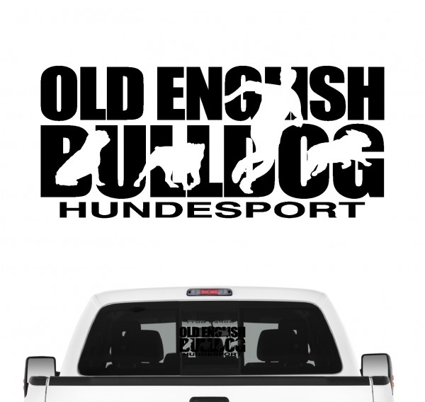 Old English Bulldog Hundesport Auto Aufkleber Hund Folie OEB Olde Bulldogge