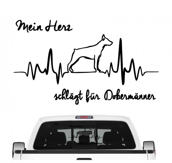 Dobermann Dobi Dobie Doberman Pinscher Dog Hundeaufkleber Herz AUTOAUFKLEBER Hunde HEARTBEAT EKG by SIVIWONDER