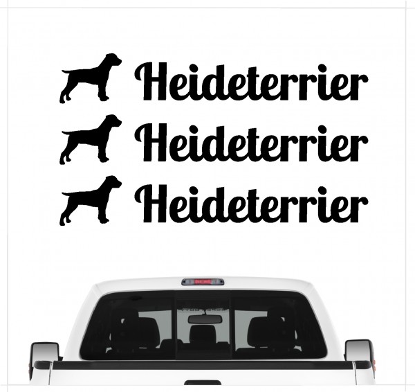 Heideterrier Heide Terrier Dog 3er Set AUTOAUFKLEBER Aufkleber Hunde Hundemotiv by SIVIWONDER