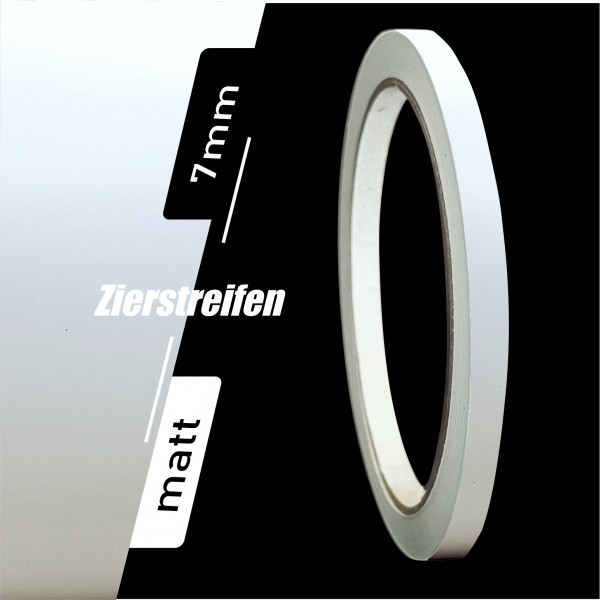 Zierstreifen Matt weiß white 7mm in in 10 m Länge für Auto Boot Klebeband Dekorstreifen Tuningstreifen Autofolie Siviwonder