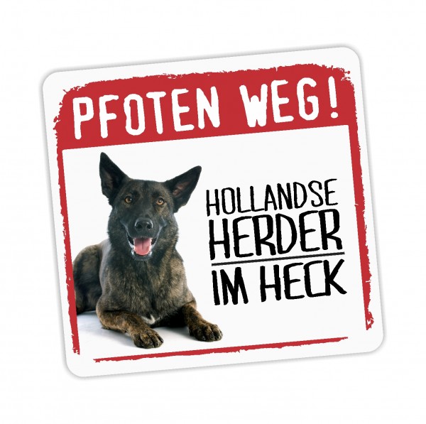 Hollandse Herder Herdershond Holländischer Schäferhund Dog Pfoten weg Aufkleber Digitaldruck Motiv by SIVIWONDER