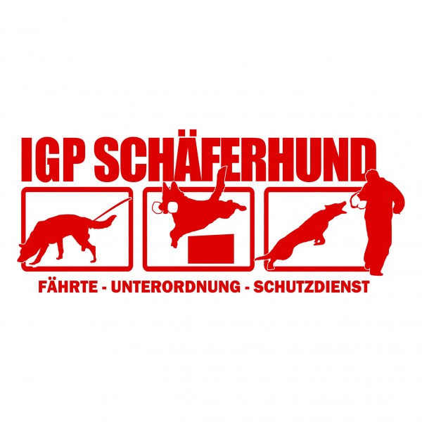 Aufkleber Hundemotiv Rasse IGP IPO Begleithund Prüfung Internationale Prüfungsordnung Gebrauchshudeprüfung Fährte Schutzdi