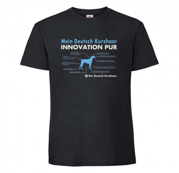 Deutsch Kurzhaar Unisex T-Shirt Innovation Hundemotiv DK Deutscher Vorstehhund Schwarz