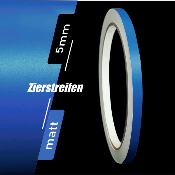 Zierstreifen Matt verkehrsblau azur blau hellblau 5mm in in 10 m Länge für Auto Boot Klebeband Dekorstreifen Tuningstreifen Autofolie Siviwonder