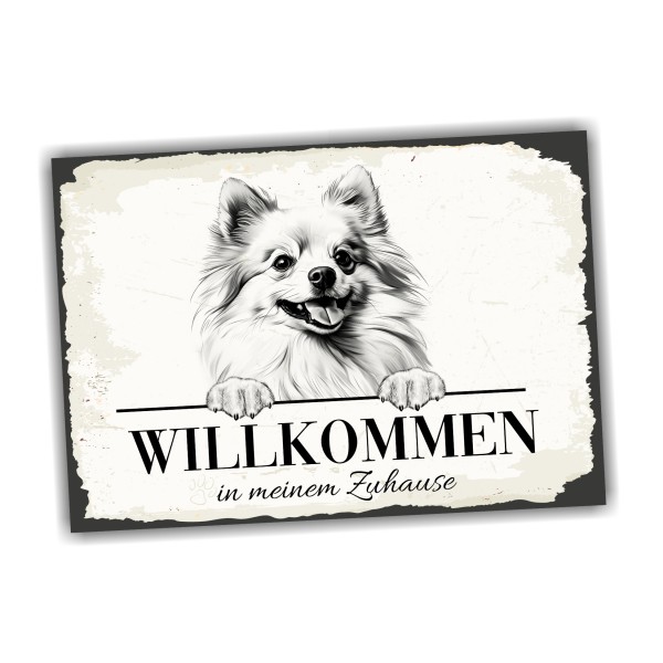 Hundeschild Willkommen Zuhause Pomeranian Pompom Schild Achtung Spruch Hundeschild Willkommen Zuhause Pomeranian Pompom Schild Achtung Spruch