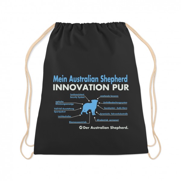 Australian Shepherd Turnbeutel Innovation Hundemotiv Aussie Schäferhund Schwarz