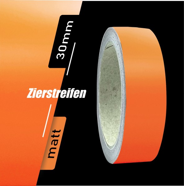 Zierstreifen Matt orange 30mm in in 10 m Länge für Auto Boot Klebeband Dekorstreifen Tuningstreifen Autofolie Siviwonder