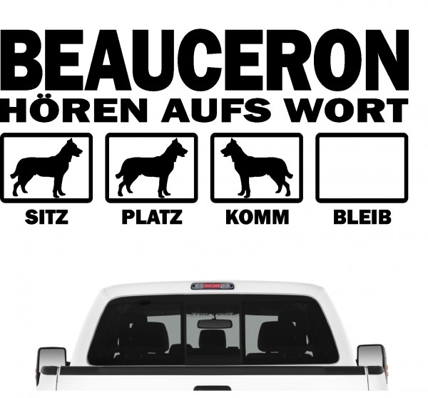 Beauceron Schäferhund Französischer Berger de Beauce Dog Hört aufs Wort Hunde Aufkleber Sticker Autoaufkleber