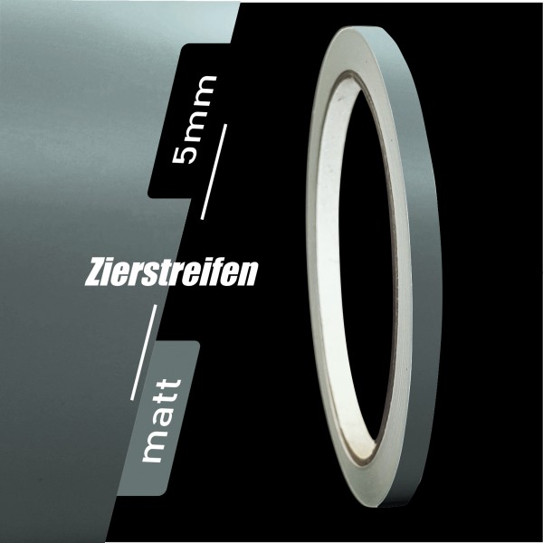 Zierstreifen Matt grau - dunkelgrau grey 5mm in in 10 m Länge für Auto Boot Klebeband Dekorstreifen Tuningstreifen Autofolie Siviwonder