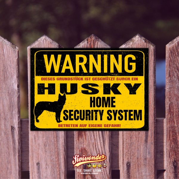 Husky Schild Warning Security System Türschild Hundeschild Warnschild Schild Hund Siberian