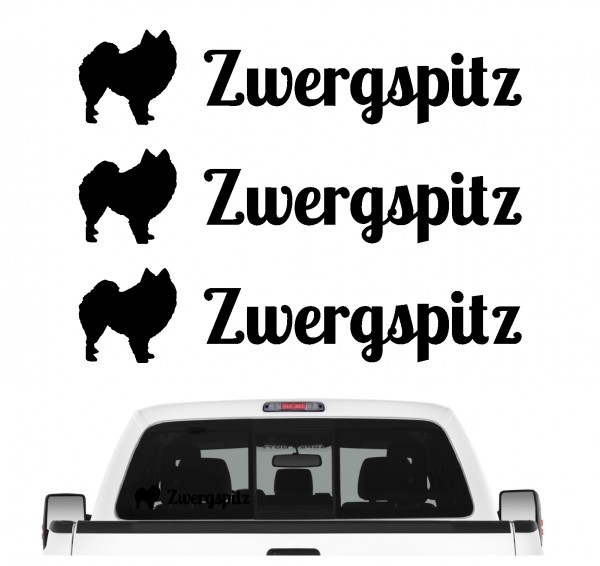 Zwergspitz Pomeranian Pom Zwers Pompom Deutsche Spitze Dog 3er Set AUTOAUFKLEBER Aufkleber Hunde Hundemotiv by SIVIWONDER