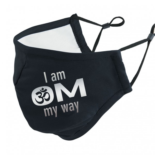 I am OM my Way Yoga Maske Behelfsmaske Black Schwarz Yoga Sanskrit