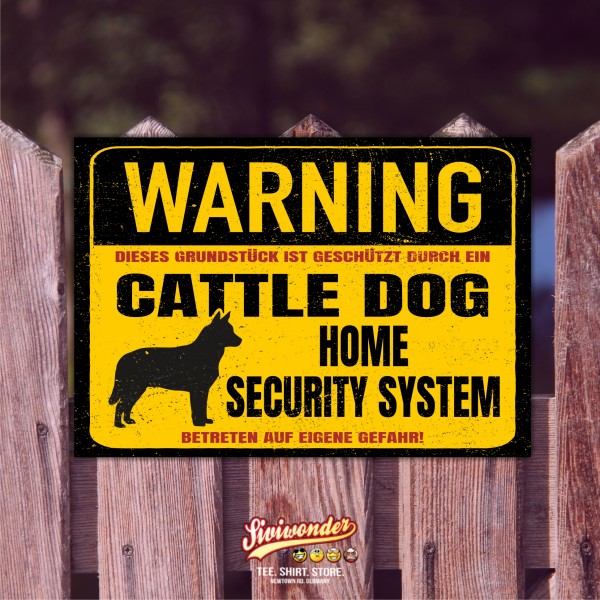 Schild Australian Cattle Dog ACD Warning Security System Türschild Hundeschild Warnschild