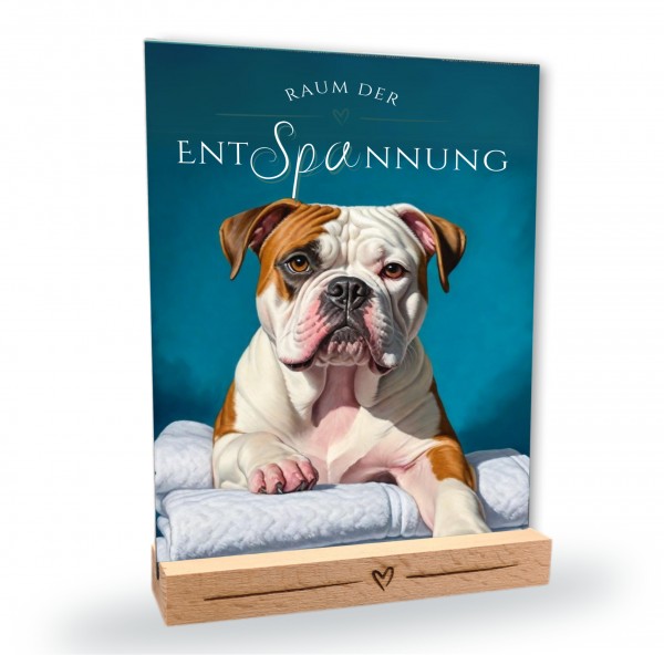 Hundeschild Deko Badezimmer Wellness Bulldog Schild Spruch