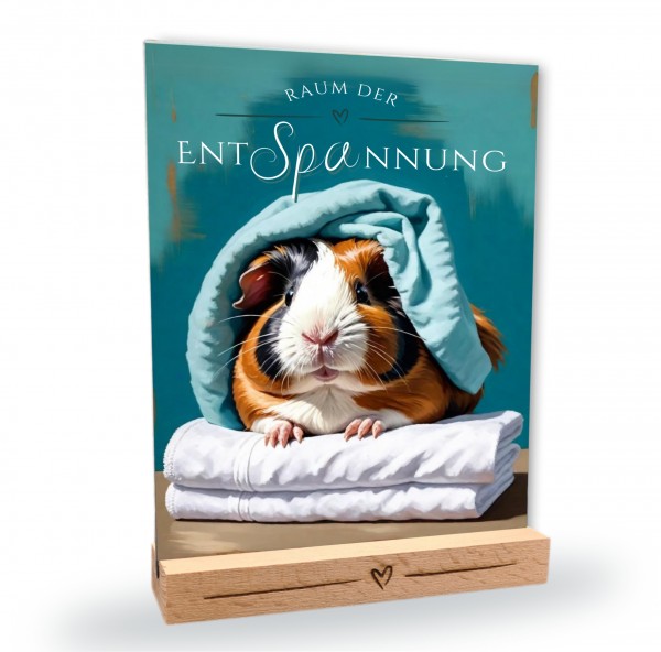 Meerschweinchen Schild Wellness Handtuch Entspannung Schild Spruch