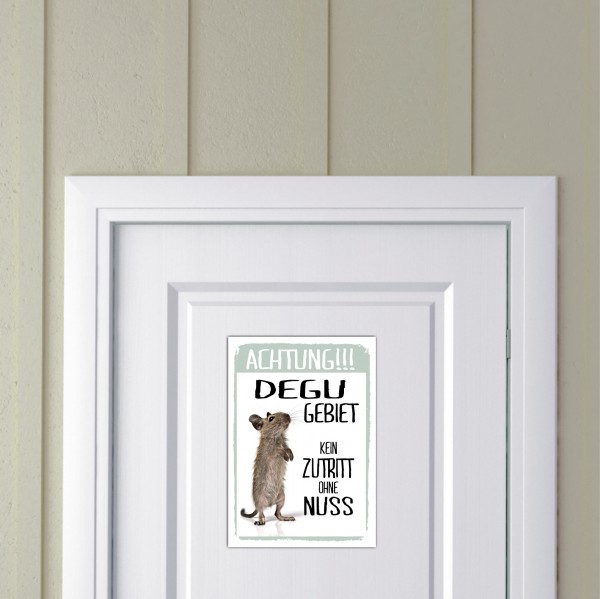 Degu Gebiet Kein Zutritt ohne Möhrchen Türschild Warnschild Spruch Schild happy Design by Siviwonder