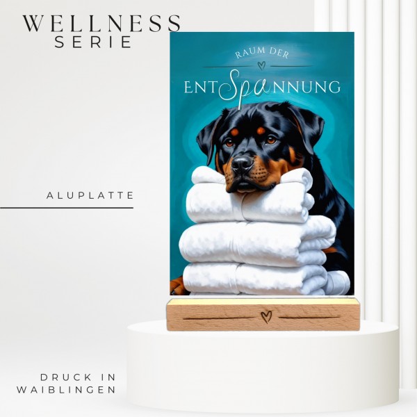 Hundeschild Deko Badezimmer Wellness Rottweiler Rottie Schild Spruch