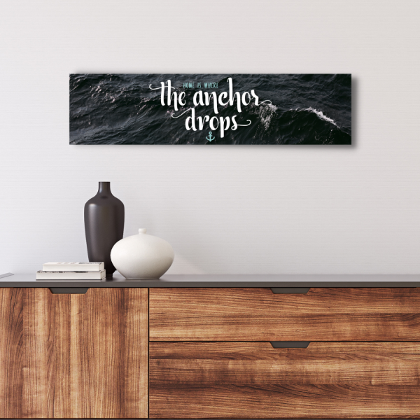 Where The Anchor Drops Nautic Schild Anker Spruch Türschild Warnschild Metallschild Ocean Sea
