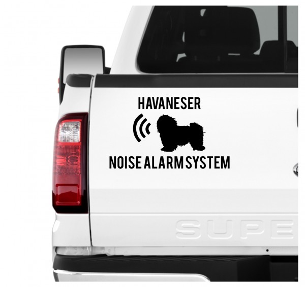 Havaneser Noise Alarmsystem Auto Aufkleber Hund Folie Wandtattoo Tattoo Sticker Havanese Kuba Bichon Havana Bichon Habanero