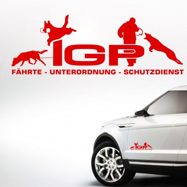 Aufkleber Hundemotiv Rasse IGP IPO Begleithund Prüfung Internationale Prüfungsordnung Gebrauchshudeprüfung Fährte Schutzdienst U