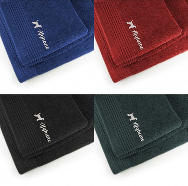 Afghane Handtuch Pfoten Hundemotiv Stickerei Deluxe