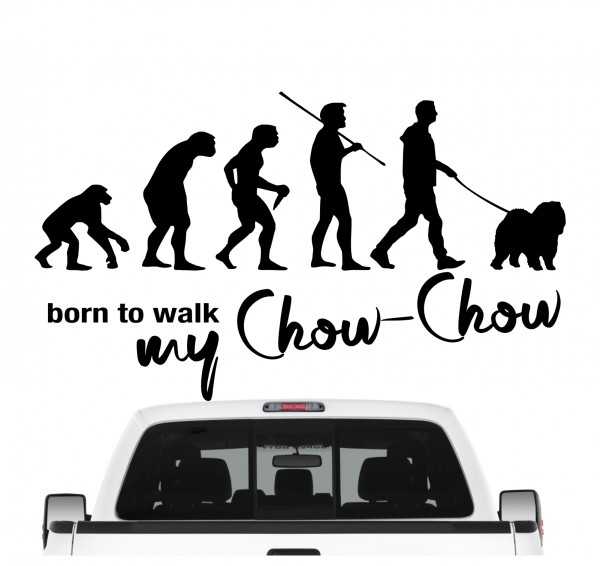 Chow Chow Kanton Hund Chao Chao Evolution Born to Walk Hunde Aufkleber Sticker Autoaufkleber Wandtattoo Tattoo