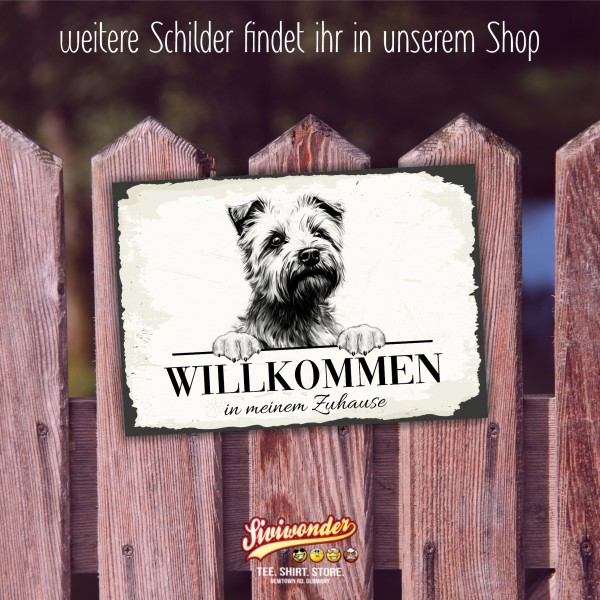 Hundeschild Willkommen Zuhause Norfolk Terrier Norfork Schild Achtung Spruch