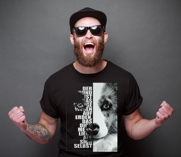 Border Collie Unisex T-Shirt Face Hundemotiv Sheepdog Scotch Sheep Dog