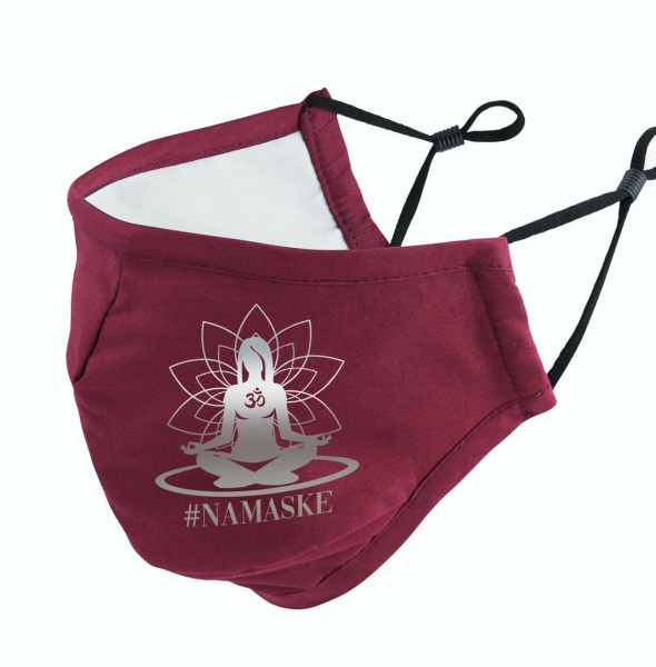 Namaske Yoga Namaste Maske Behelfsmaske Black Schwarz Yoga Sanskrit