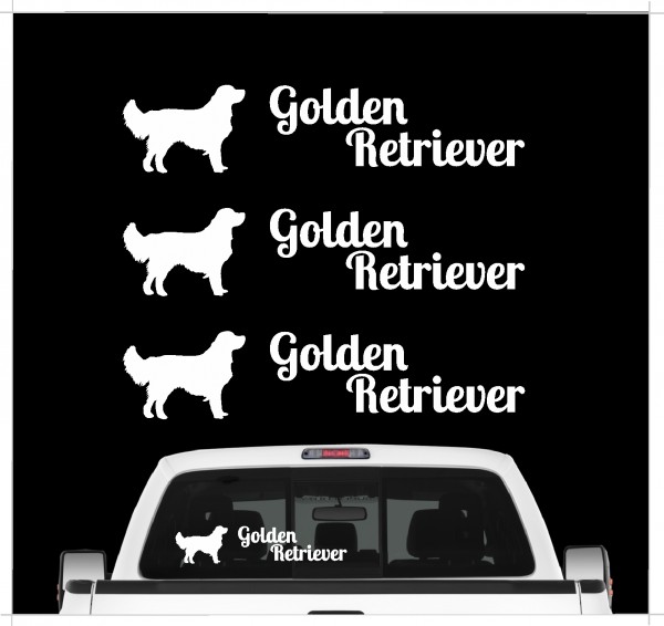 Golden Retriever Goldie Dog 3er Set AUTOAUFKLEBER Aufkleber Hunde Hundemotiv by SIVIWONDER