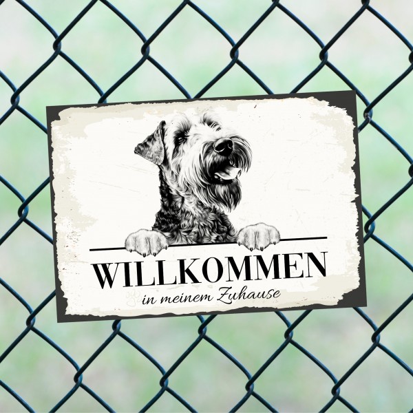 Hundeschild Willkommen Zuhause Airedale Terrier Schild Achtung