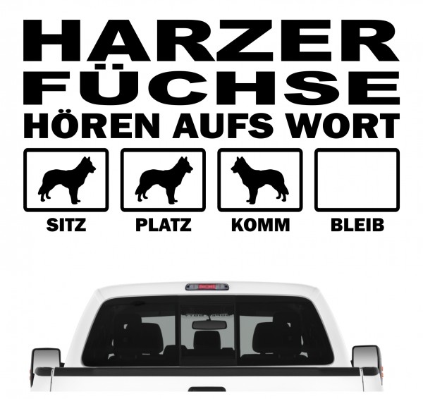 Harzer Fuchs Altdeutscher Hütehund Hört aufs Wort Hunde Aufkleber Sticker Autoaufkleber Wandtattoo Tattoo