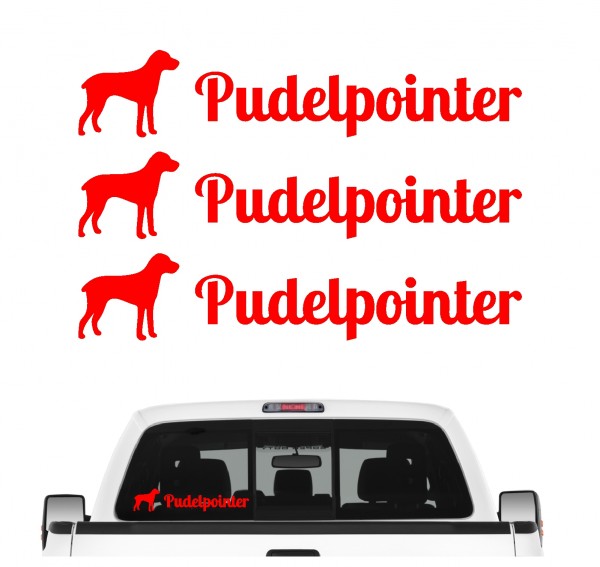 Pudelpointer Vorstehhund Pudel Pointer Dog 3er Set AUTOAUFKLEBER Aufkleber Hunde Hundemotiv by SIVIWONDER