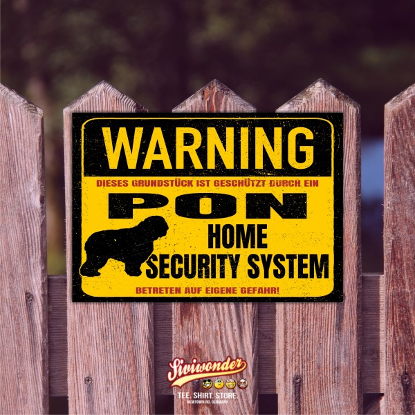 Schild Pon Polski Owczarek Nizinny Warning Security System Türschild Hundeschild Warnschild Hund