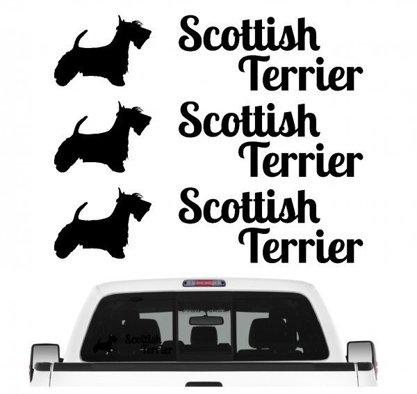 Scottish Terrier Scottie Aberdeen Terrier Scotch 3er Set AUTOAUFKLEBER Aufkleber Hunde Hundemotiv by SIVIWONDER