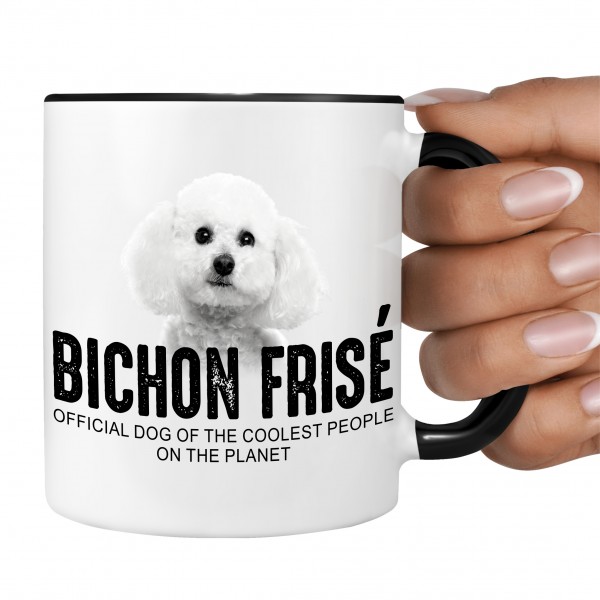 Bichon Frise a poil frise Tenerife weiß Dog Mountain Schweiz Dog cool Leute lustig Dog Tasse Kaffeetasse Kaffeebecher happy Design by Siviwonder
