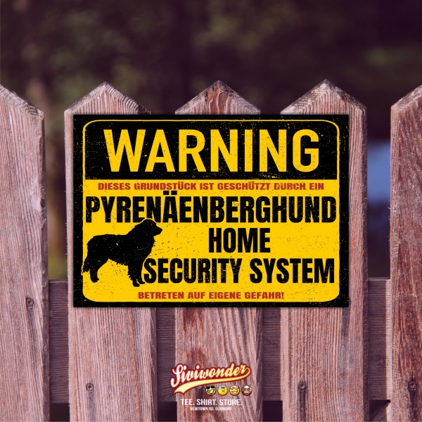 Schild Pyrenäenberghund Warning Security System Türschild Hundeschild Warnschild Hund Berger