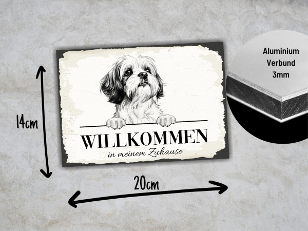 Hundeschild Willkommen Zuhause Shih Tzu Tibet Schild Achtung Spruch