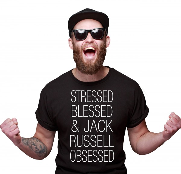 Jack Russell Unisex T-Shirt Hundemotiv Stressed Blessed Terrier JRT Jacky Jackie Russel