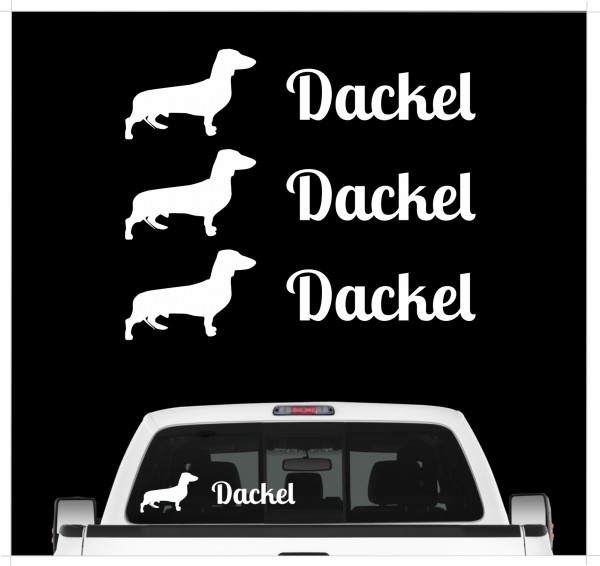 Dackel Teckel Dachshund Dog 3er Set AUTOAUFKLEBER Aufkleber Hunde Hundemotiv by SIVIWONDER