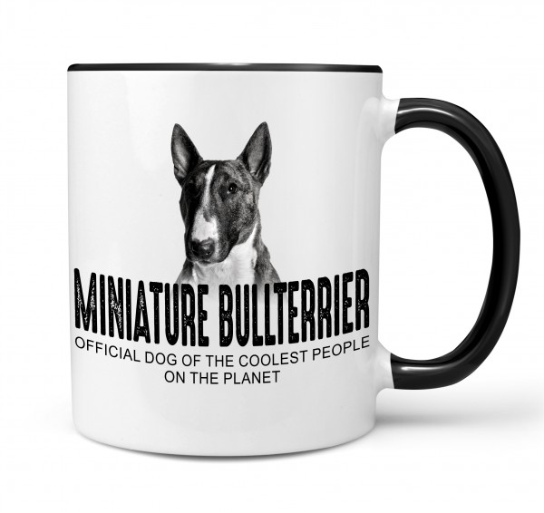 Miniature Bullterrier Mini Bully Bull Terrier Gladiator Dog Tasse Kaffeetasse Kaffeebecher happy Design by Siviwonder